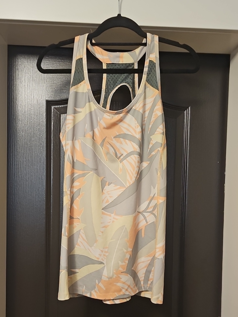 GAP Tropical Racerback Tank Top - Peach, Gray & Cream